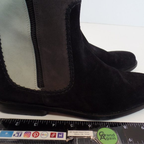 Hogan Multi Colored Block Suede Leather Knee High Zip Up  Riding Boots Sz 9 - Picture 13 of 16